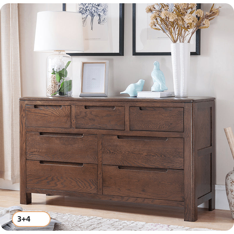 Stunning Natural Brown Oak & Tung Wood Cabinet for Elegant Home Decor hym-476