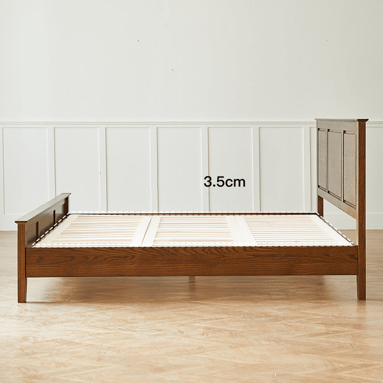 Luxurious Cal King Oak Wood Bed Frame - Stylish Design for a Cozy Bedroom hym-478