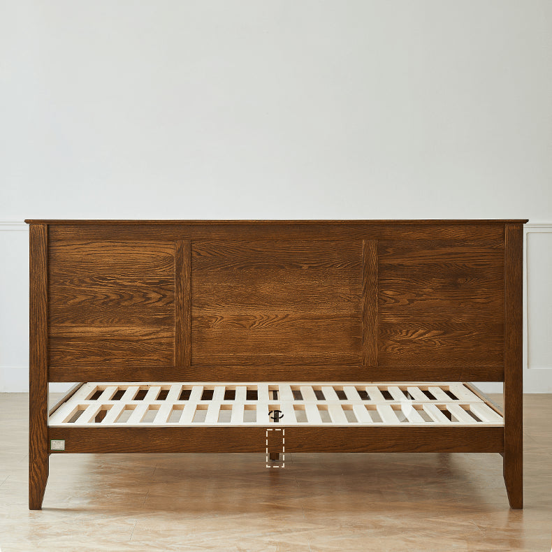 Luxurious Cal King Oak Wood Bed Frame - Stylish Design for a Cozy Bedroom hym-478