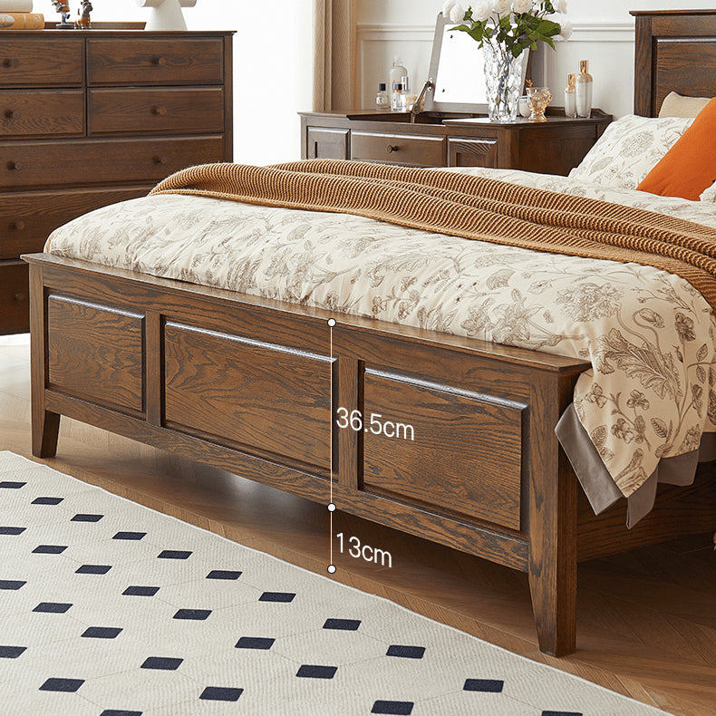 Luxurious Cal King Oak Wood Bed Frame - Stylish Design for a Cozy Bedroom hym-478