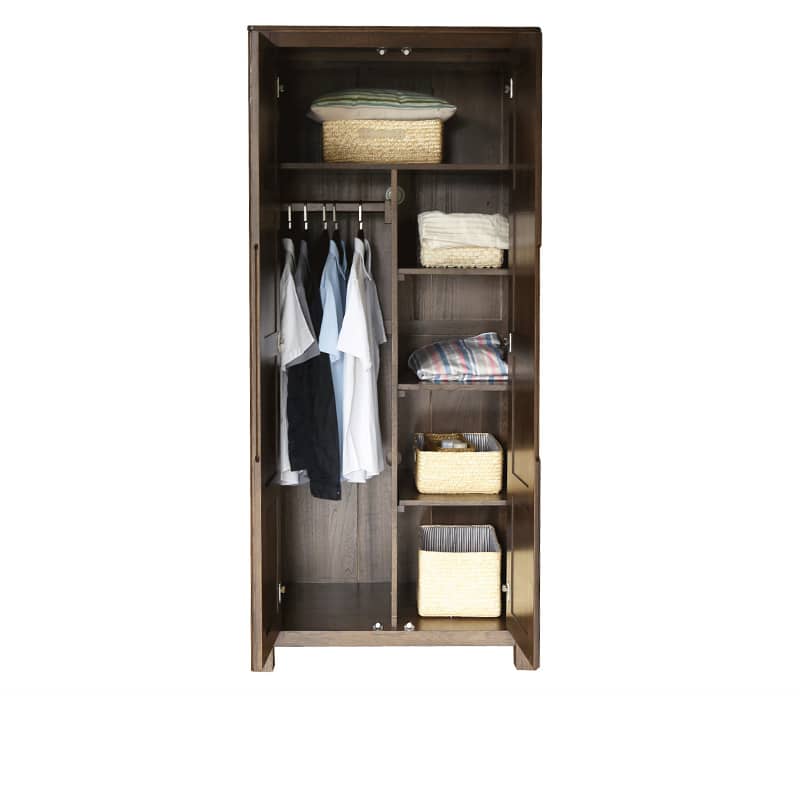 Stylish Natural Oak & Tung Wood Wardrobe for Home & Office hym-480