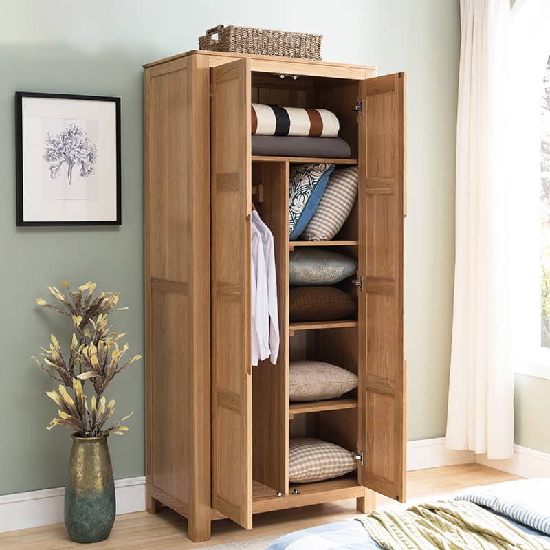 Stylish Natural Oak & Tung Wood Wardrobe for Home & Office hym-480