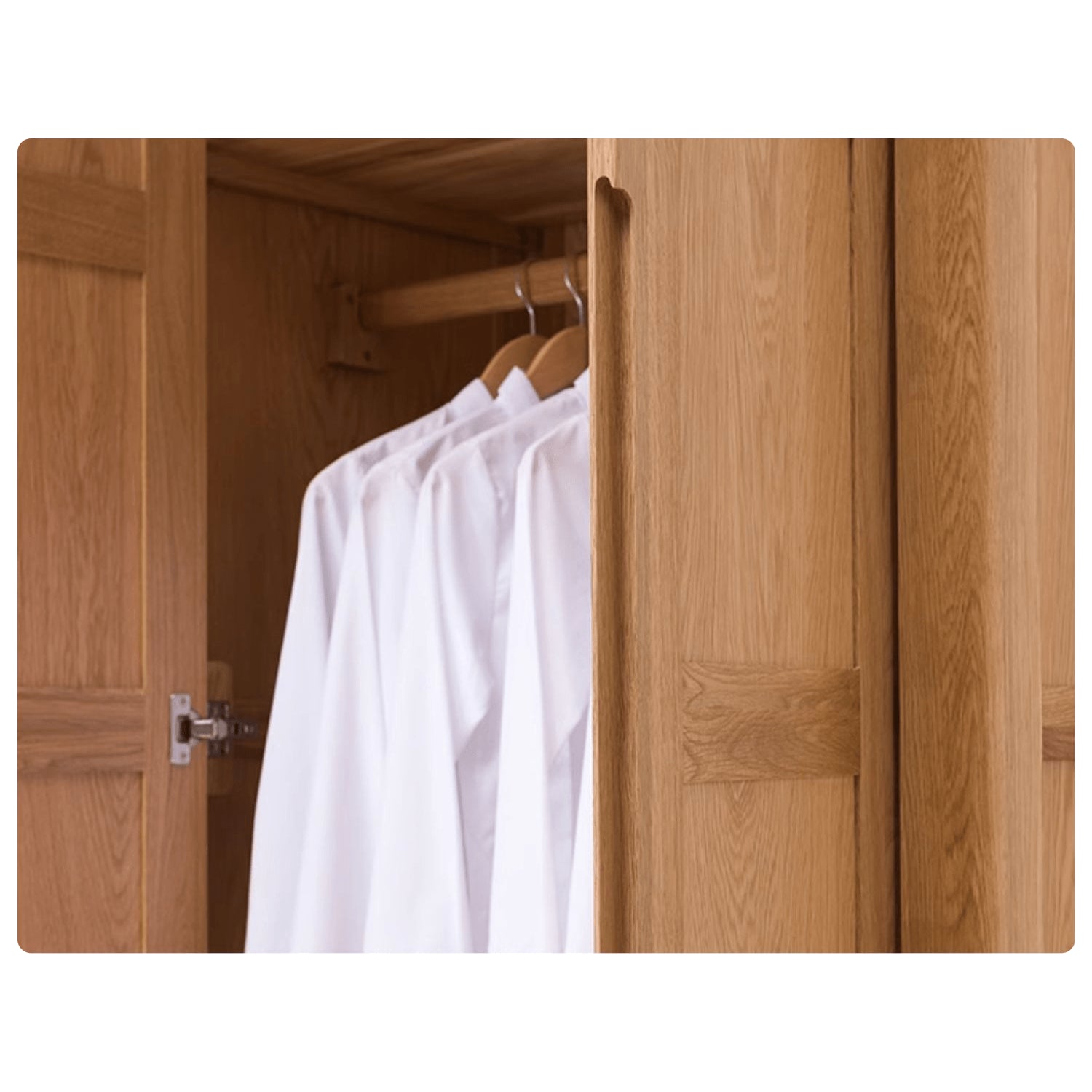 Stylish Natural Oak & Tung Wood Wardrobe for Home & Office hym-480