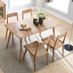 Minimalistic Rectangular Oak Wood Dining Table for 6 People 4 Legs hym-482