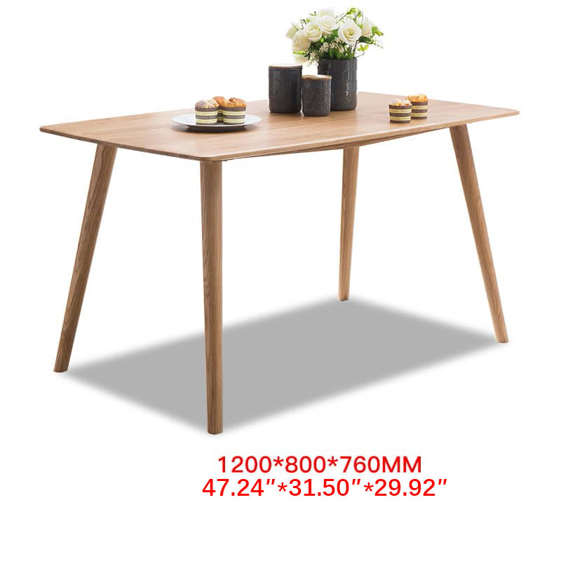 Minimalistic Rectangular Oak Wood Dining Table for 6 People 4 Legs hym-482