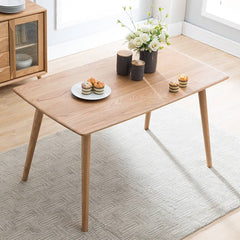 Minimalistic Rectangular Oak Wood Dining Table for 6 People 4 Legs hym-482