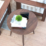 Modern Oak Wood Round End Table - Natural Finish, Perfect for Any Room hym-485