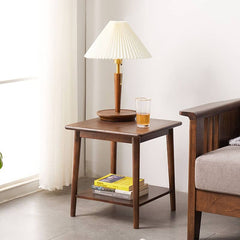 Square Wooden End Table Two-Tier for Storage - Perfect for All Your Rooms hym-491