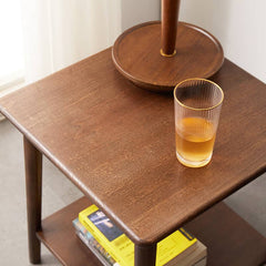 Square Wooden End Table Two-Tier for Storage - Perfect for All Your Rooms hym-491