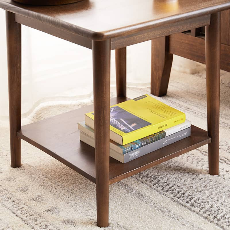 Square Wooden End Table Two-Tier for Storage - Perfect for All Your Rooms hym-491