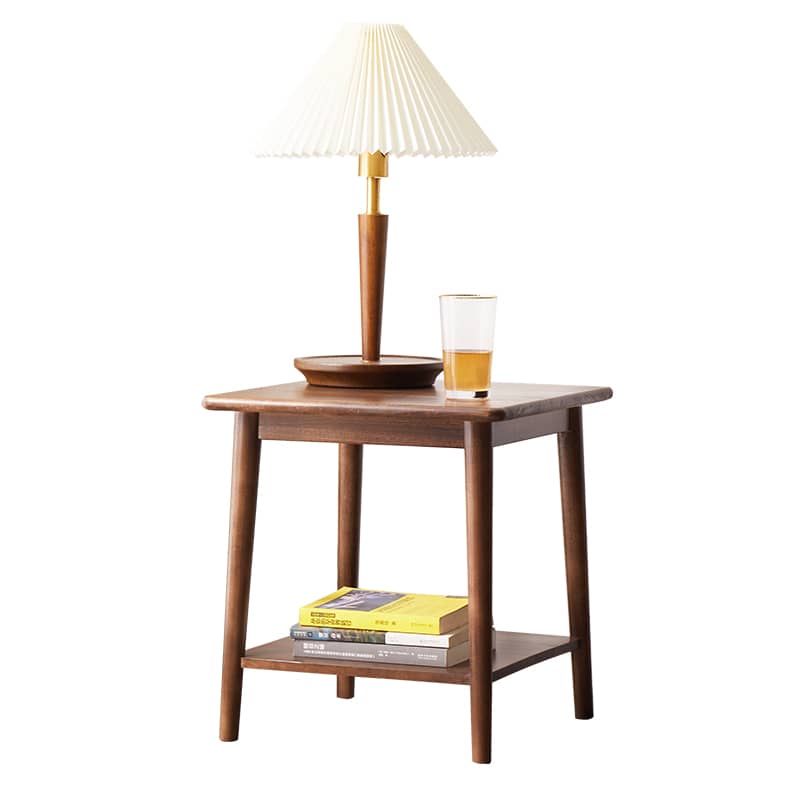 Square Wooden End Table Two-Tier for Storage - Perfect for All Your Rooms hym-491