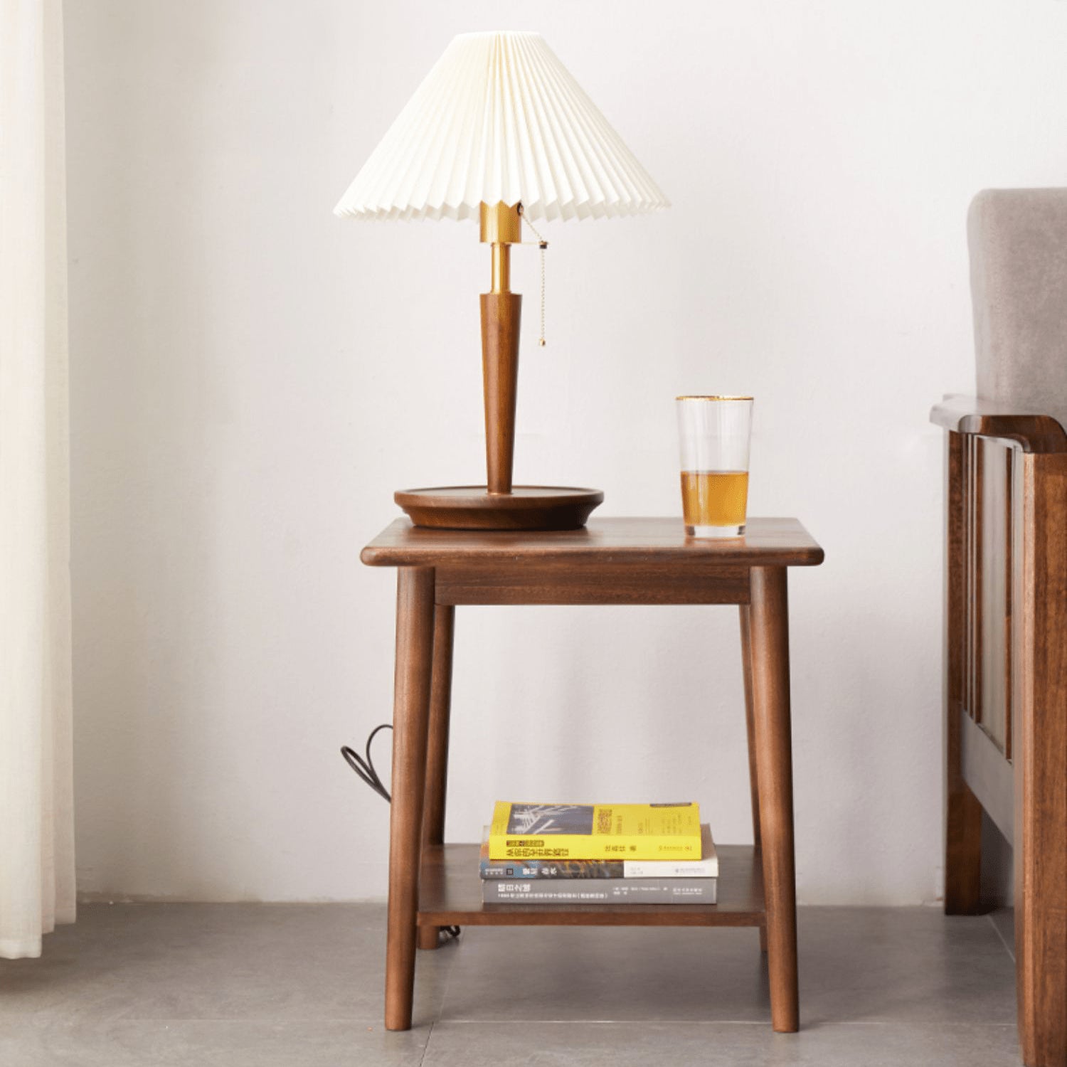 Square Wooden End Table Two-Tier for Storage - Perfect for All Your Rooms hym-491