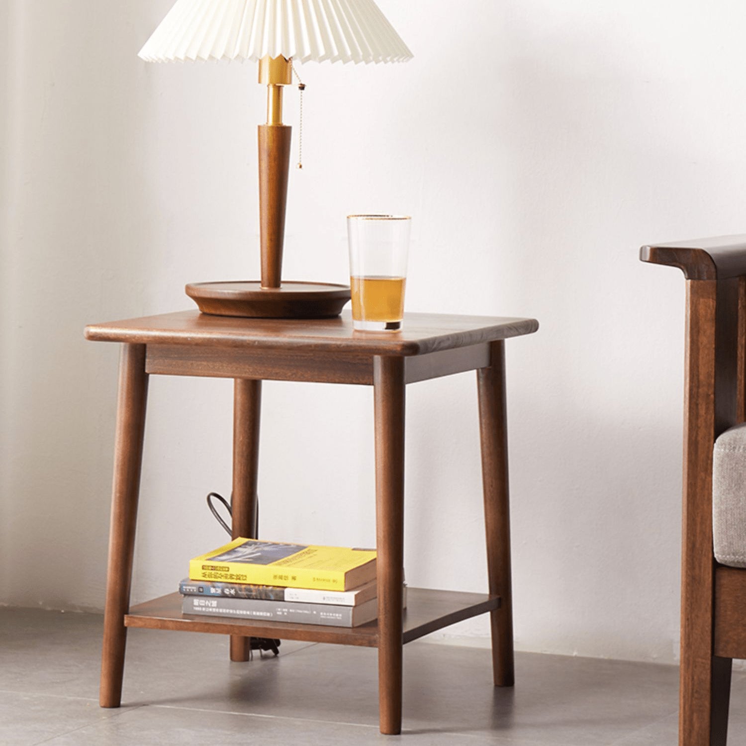 Square Wooden End Table Two-Tier for Storage - Perfect for All Your Rooms hym-491