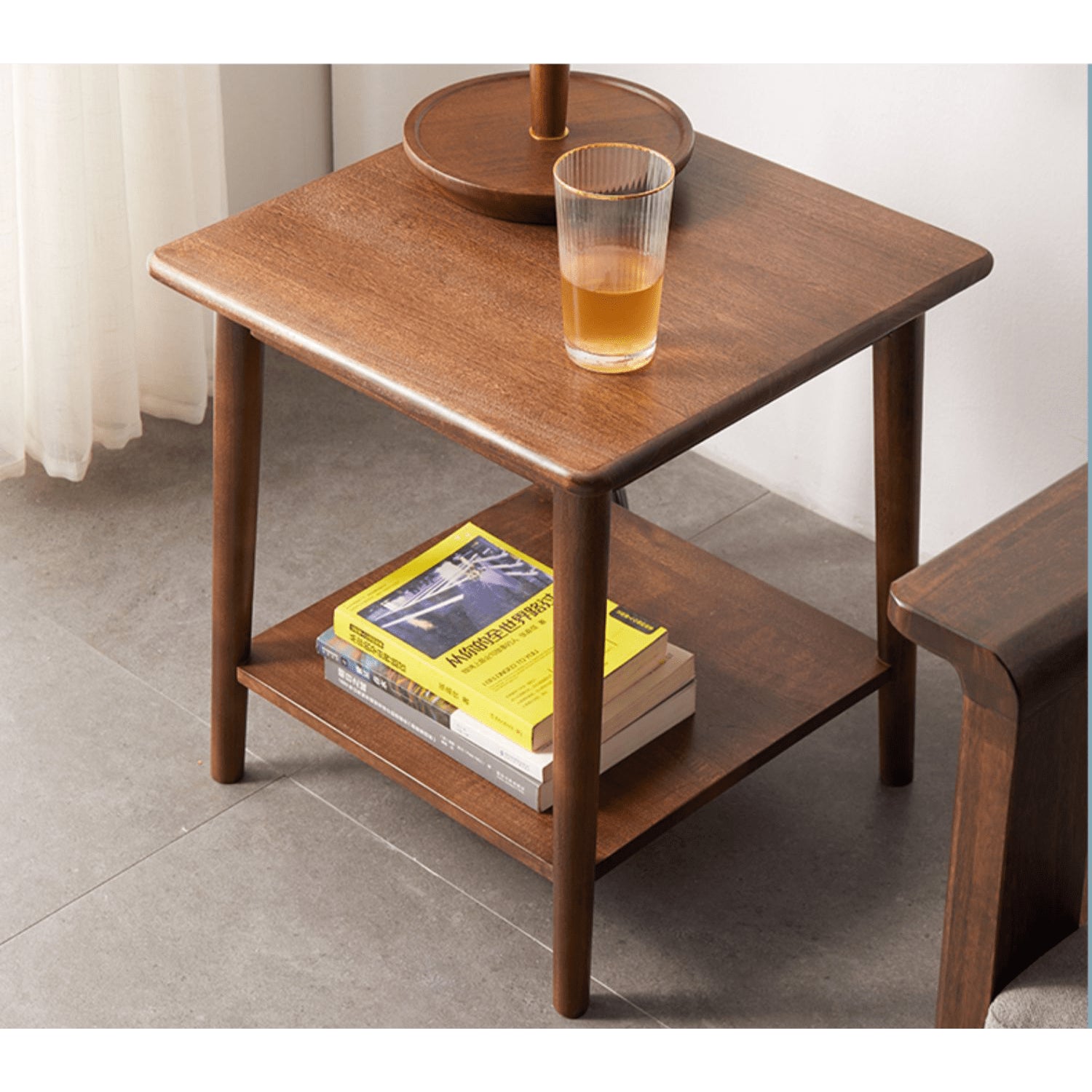 Square Wooden End Table Two-Tier for Storage - Perfect for All Your Rooms hym-491