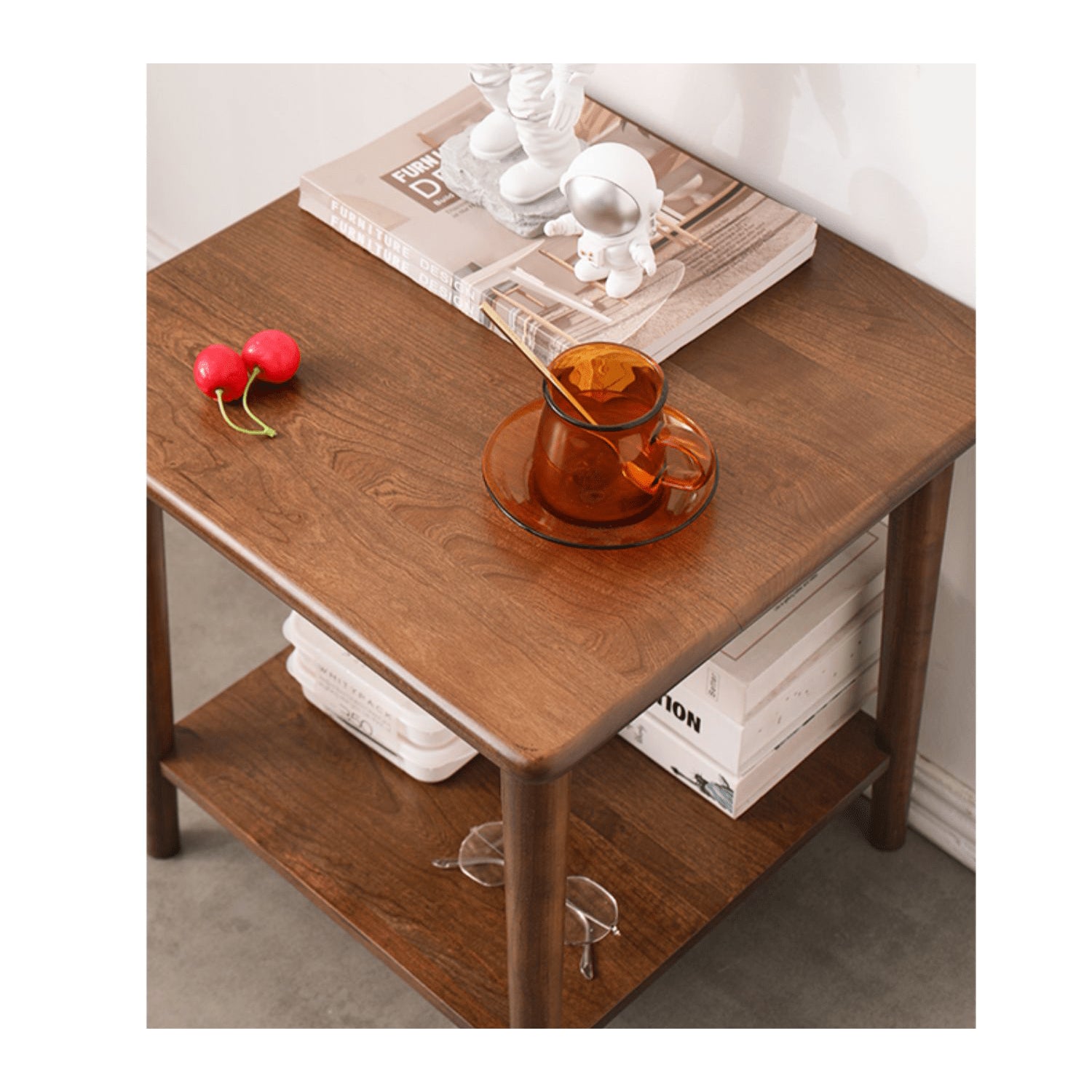 Square Wooden End Table Two-Tier for Storage - Perfect for All Your Rooms hym-491