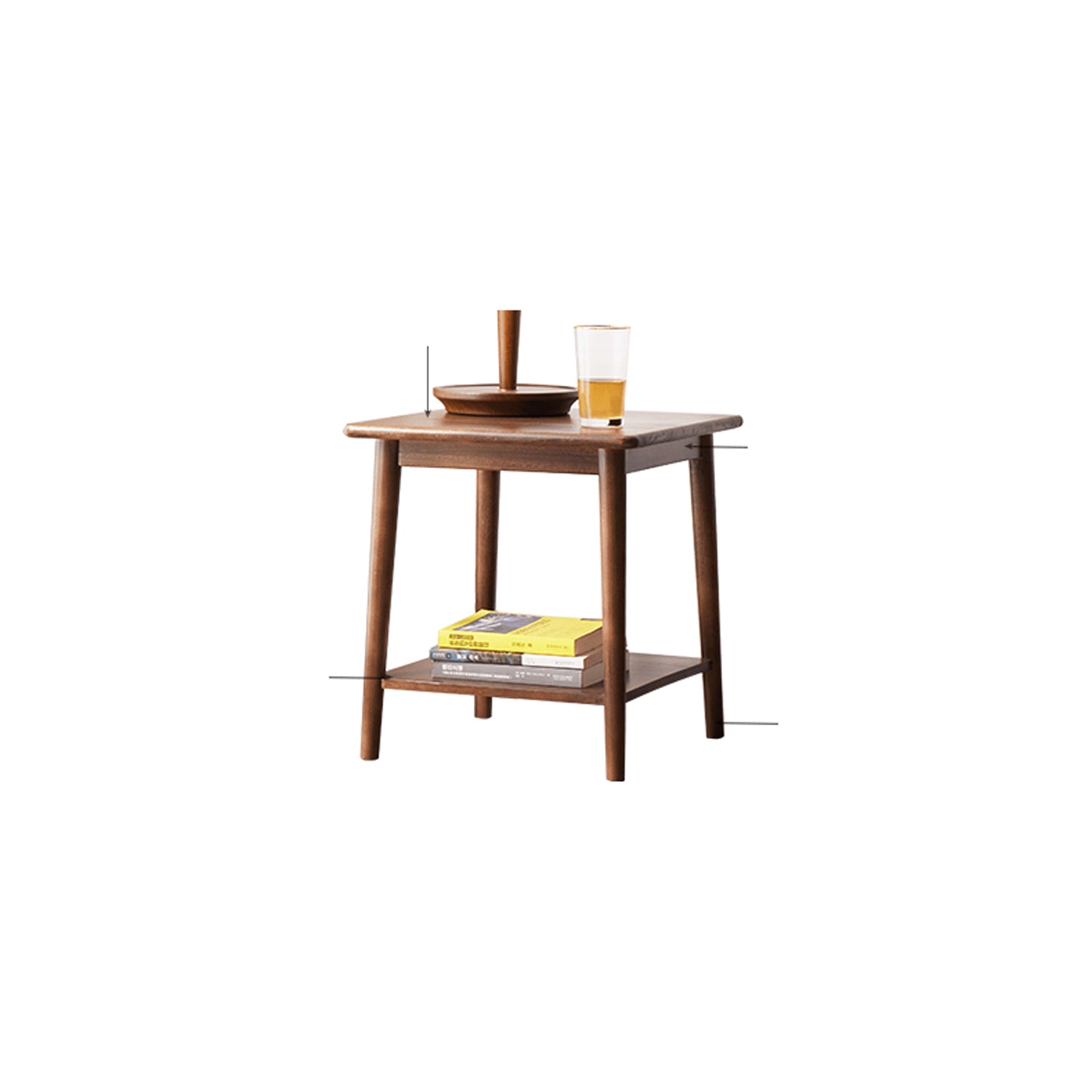 Square Wooden End Table Two-Tier for Storage - Perfect for All Your Rooms hym-491