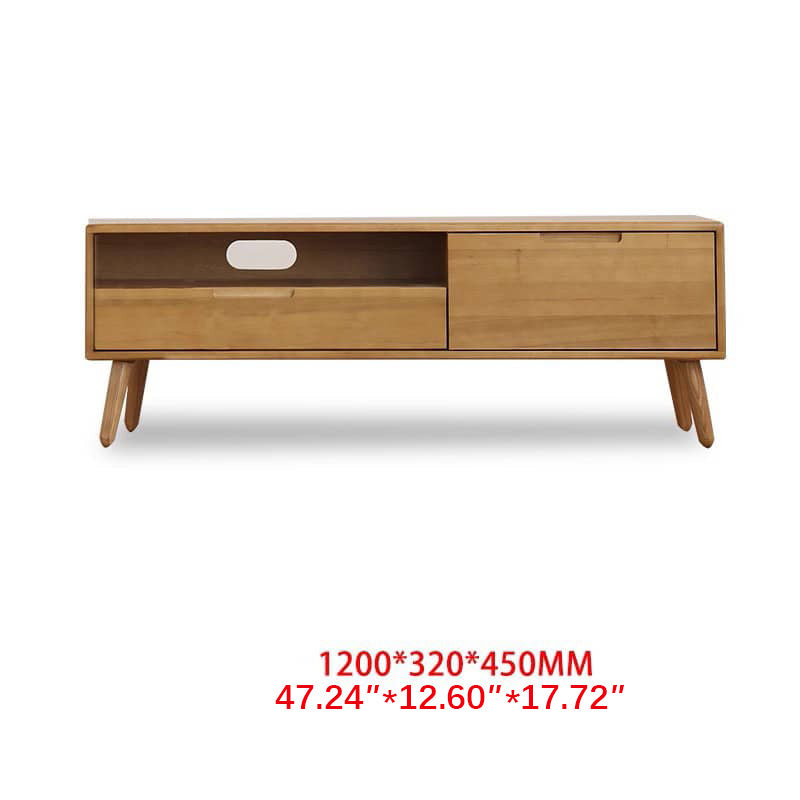 Elegant Brown Natural Wood TV Cabinet - Stylish Tung Wood Furniture hym-492