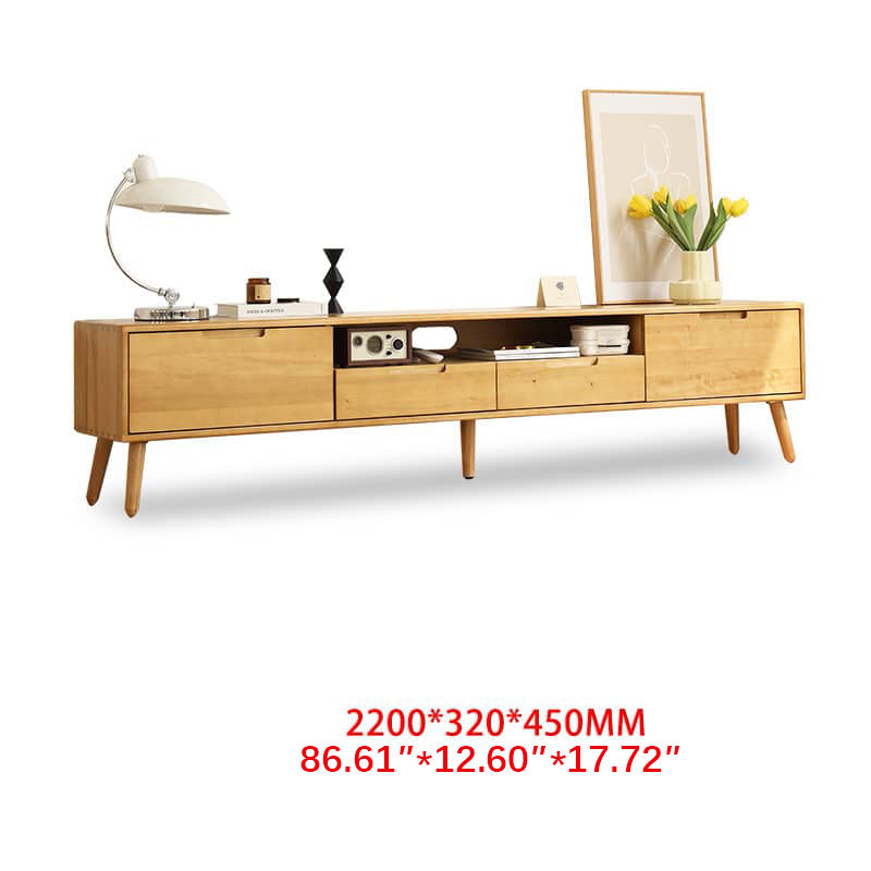 Elegant Brown Natural Wood TV Cabinet - Stylish Tung Wood Furniture hym-492