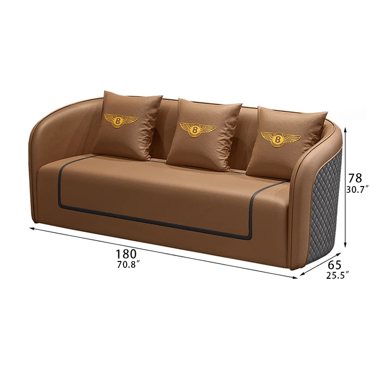 Modern Solid Wood Sofa with Luxurious Synthetic Leather Upholstery for Elegant Living Rooms hyq-4417