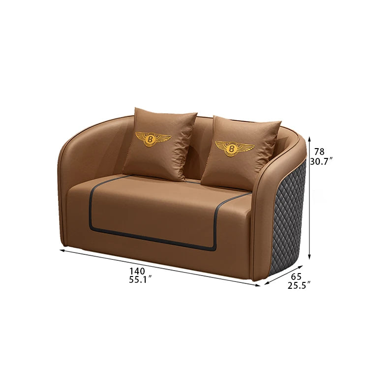 Modern Solid Wood Sofa with Luxurious Synthetic Leather Upholstery for Elegant Living Rooms hyq-4417