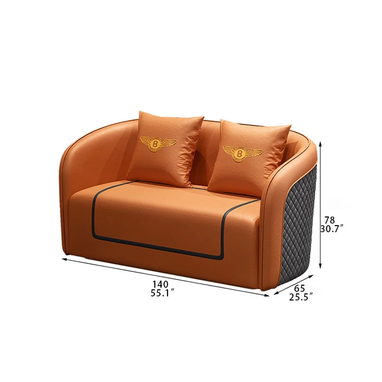 Modern Solid Wood Sofa with Luxurious Synthetic Leather Upholstery for Elegant Living Rooms hyq-4417