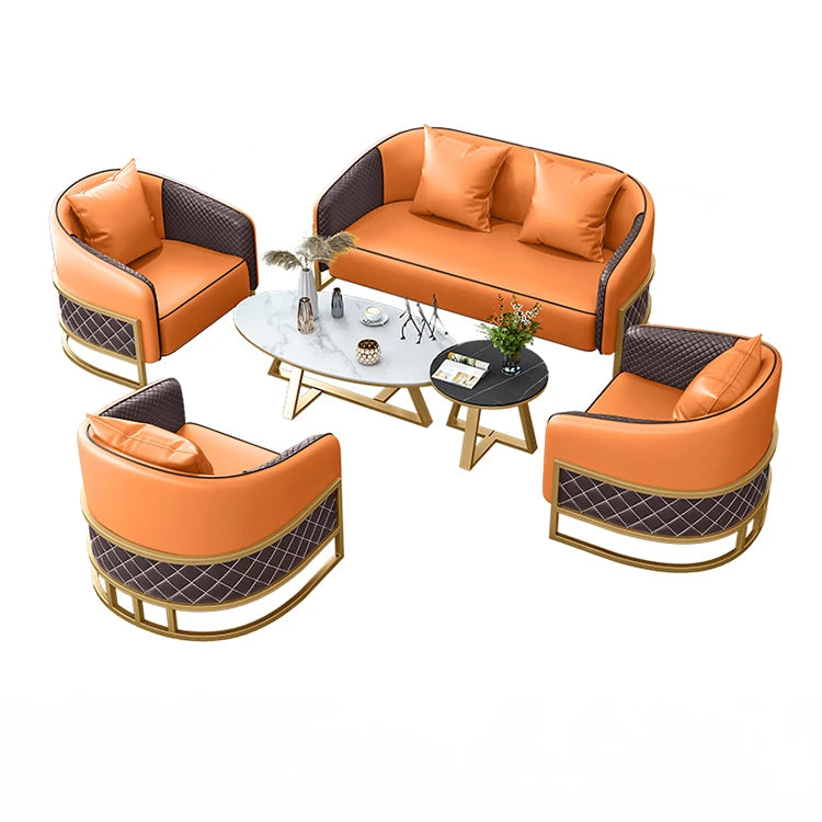 Luxurious Solid Wood PU Leather Sofa Set - Elegant Design for Modern Spaces hyq-4425