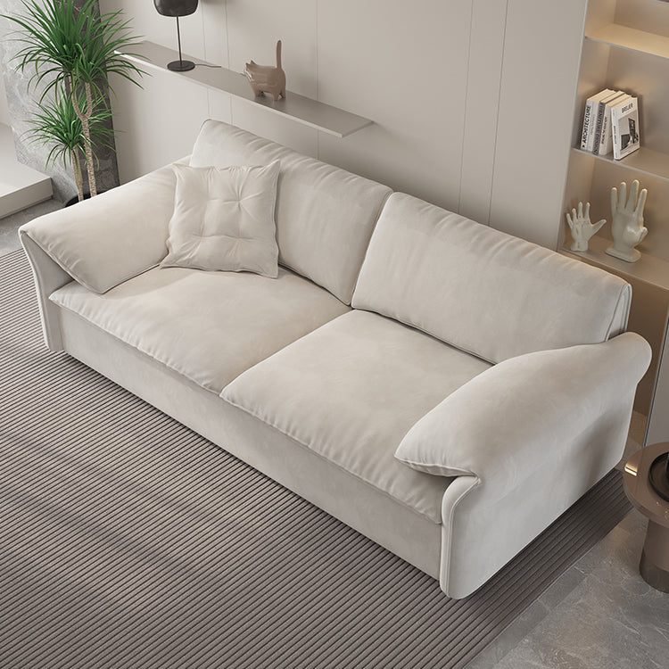 Luxurious Beige and Blue Solid Wood Sofa with Light Brown Accents and Dark Gray Detailing - Premium Cotton Down Upholstery hyt-1236