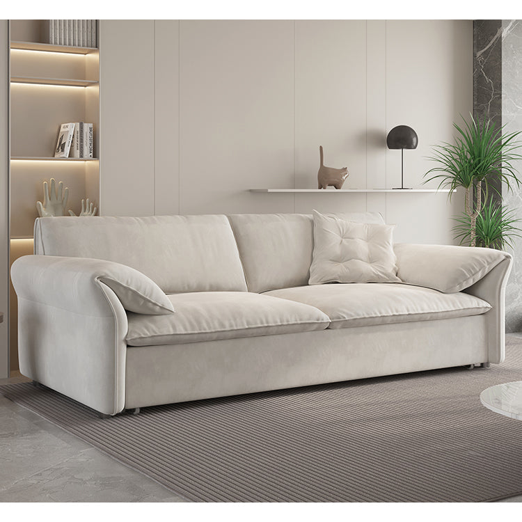 Luxurious Beige and Blue Solid Wood Sofa with Light Brown Accents and Dark Gray Detailing - Premium Cotton Down Upholstery hyt-1236