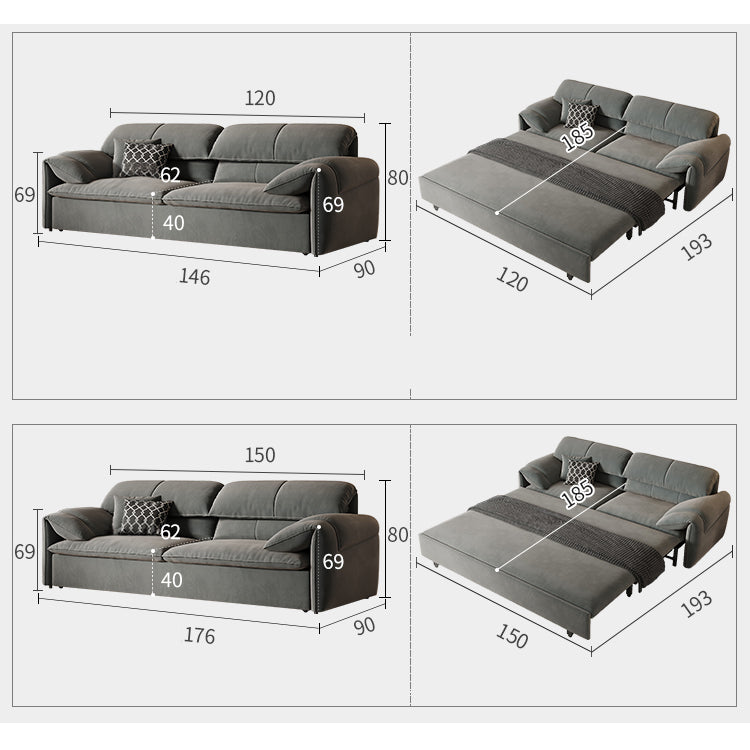 Stylish Solid Wood Sofa with Cotton and Down Cushions in Dark Gray and Beige hyt-1238