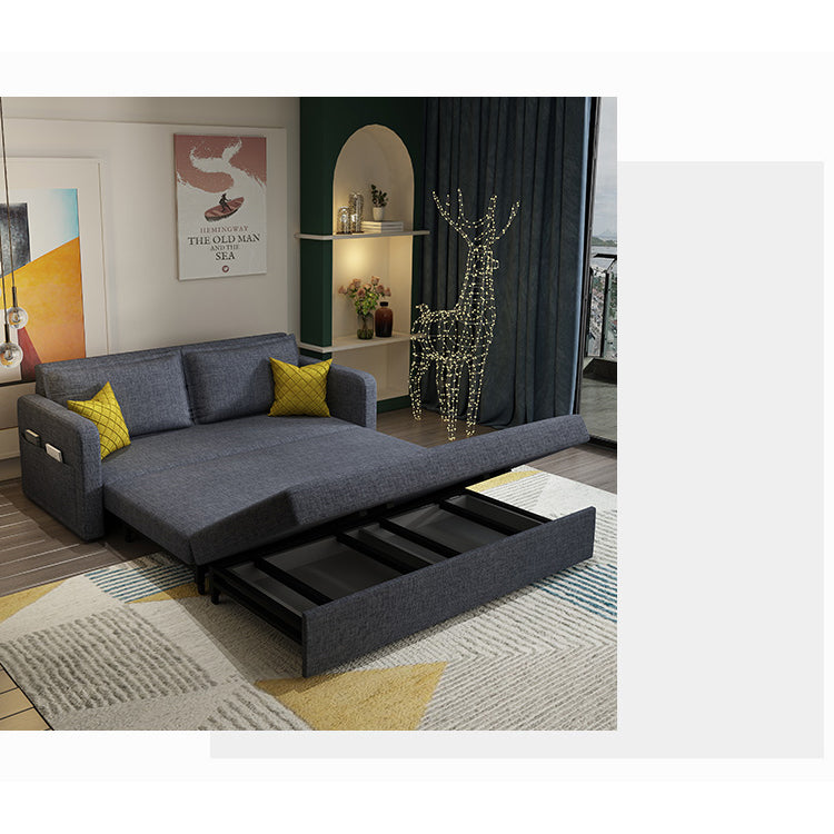 Modern Solid Wood Sofa in Dark Gray, Pink, Blue, and Light Khaki with Cotton-Linen Upholstery hyt-1239