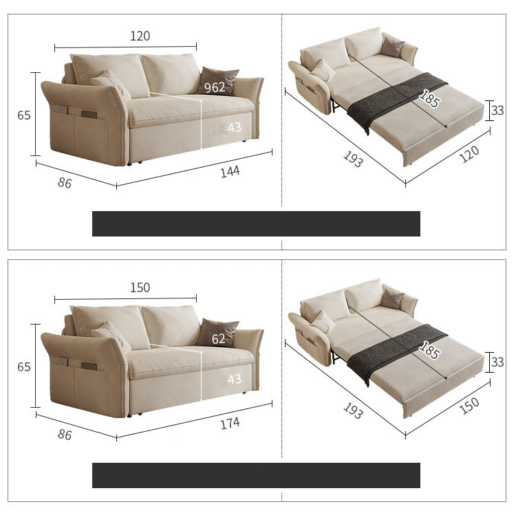 Modern Faux Leather Sleeper Sofa in Multi-Color with Storage Pull-Out Sofa for Livingroom hyt-1424