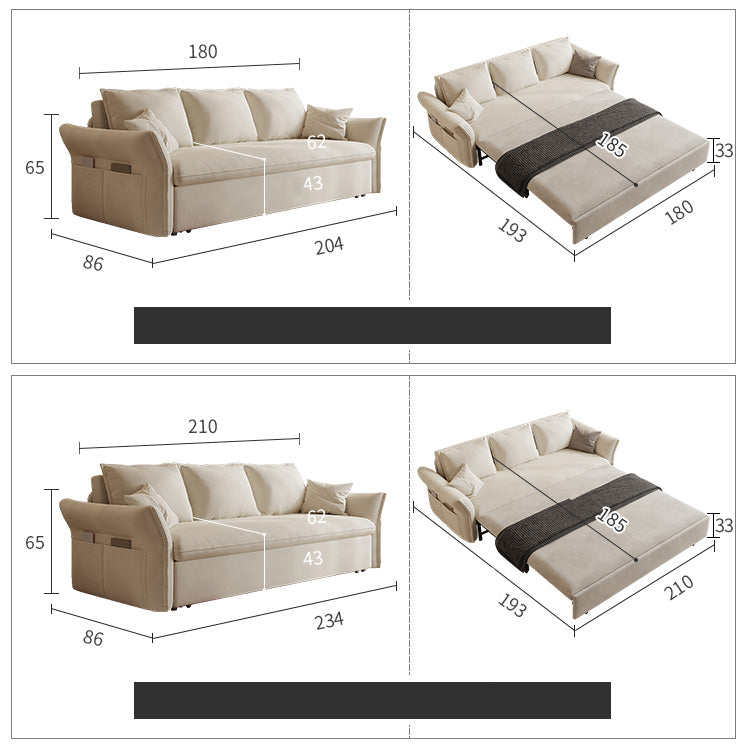 Modern Faux Leather Sleeper Sofa in Multi-Color with Storage Pull-Out Sofa for Livingroom hyt-1424