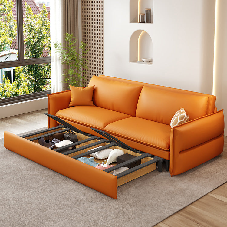 Modern Faux Leather Sofa Bed in Multi-Color with Cozy Down Filling Cushions - Stylish Pull-Out Couch for Living Room hyt-1425