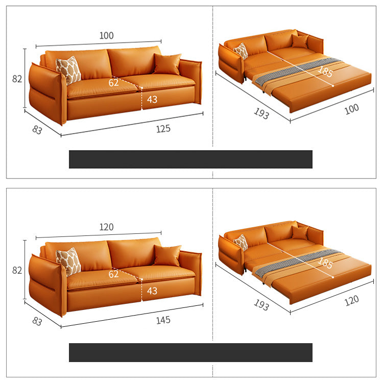 Modern Faux Leather Sofa Bed in Multi-Color with Cozy Down Filling Cushions - Stylish Pull-Out Couch for Living Room hyt-1425