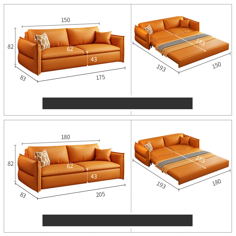 Modern Faux Leather Sofa Bed in Multi-Color with Cozy Down Filling Cushions - Stylish Pull-Out Couch for Living Room hyt-1425