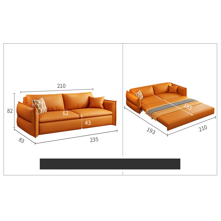 Modern Faux Leather Sofa Bed in Multi-Color with Cozy Down Filling Cushions - Stylish Pull-Out Couch for Living Room hyt-1425