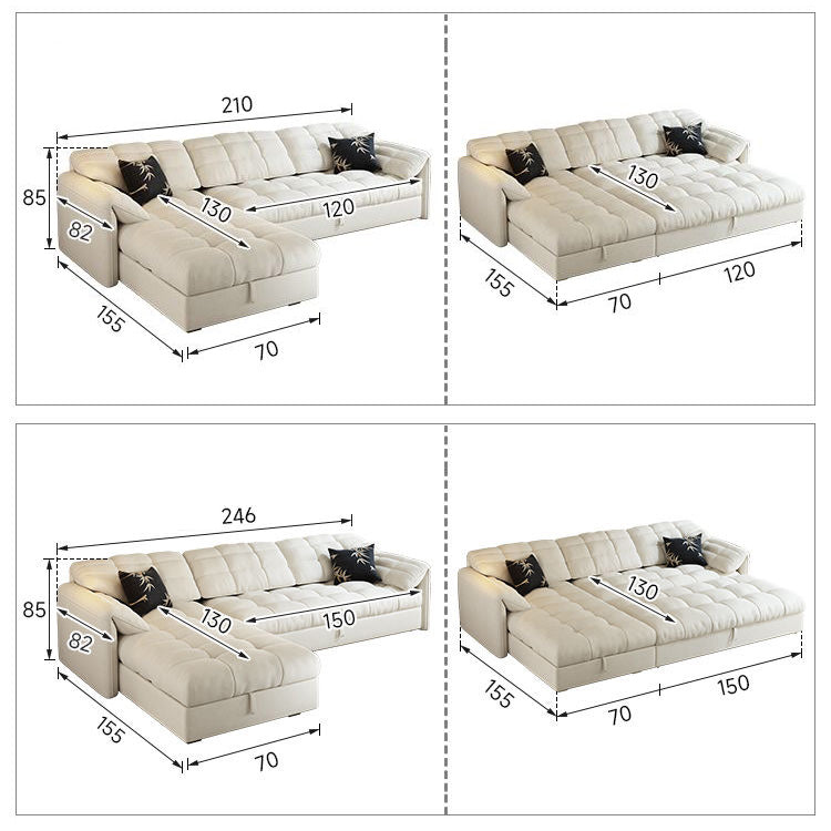 Modern Multi-Color Sectional Sofa with Cotton & Polyester Upholstery - Cozy & Stylish Design for Living Room hyt-1427