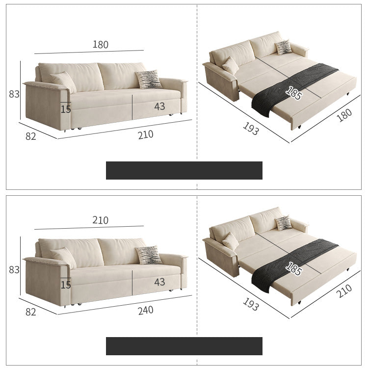 Cozy Sleeper Sofa with Cotton & Polyester Upholstery - Stylish Pull-Out Sofa with Storage for LIvingroom hyt-1428