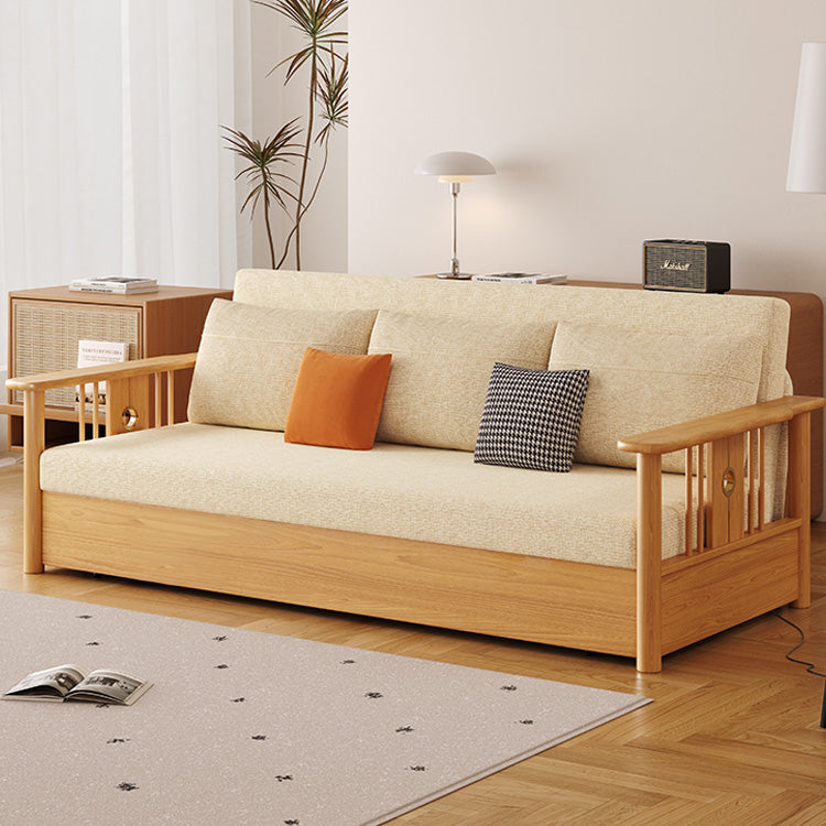 Modern Multi-Color Sofa Bed with Storage in Sturdy Ash Wood Frame - Durable Sleeper Sofa with Cotton Linen Upholstery hyt-1429