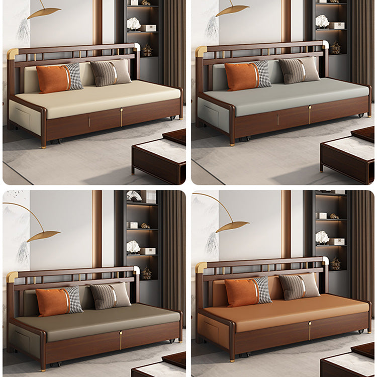 Vintage Faux Leather Sofa Bed in Multi-Color with Storage - Functional Sleeper Sofa for Your Home hyt-1431