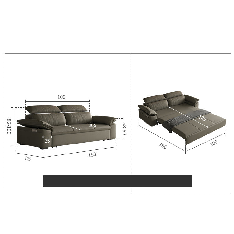 Modern Faux Leather Sofa Bed with Storage - Sturdy Solid Wood Frame Sleeper Sofa for Living Room hyt-1432