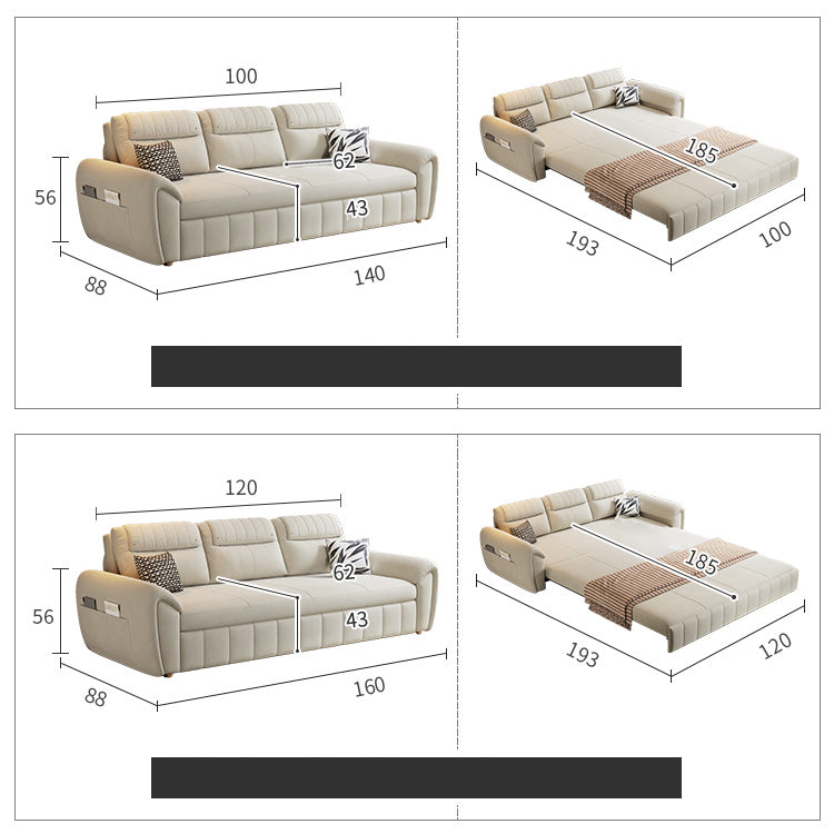 Modern Faux Leather Sofa Bed in Multi-Color - Functional Sleeper Sofa Design for Living Room hyt-1433