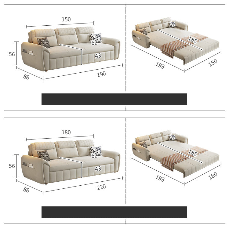 Modern Faux Leather Sofa Bed in Multi-Color - Functional Sleeper Sofa Design for Living Room hyt-1433