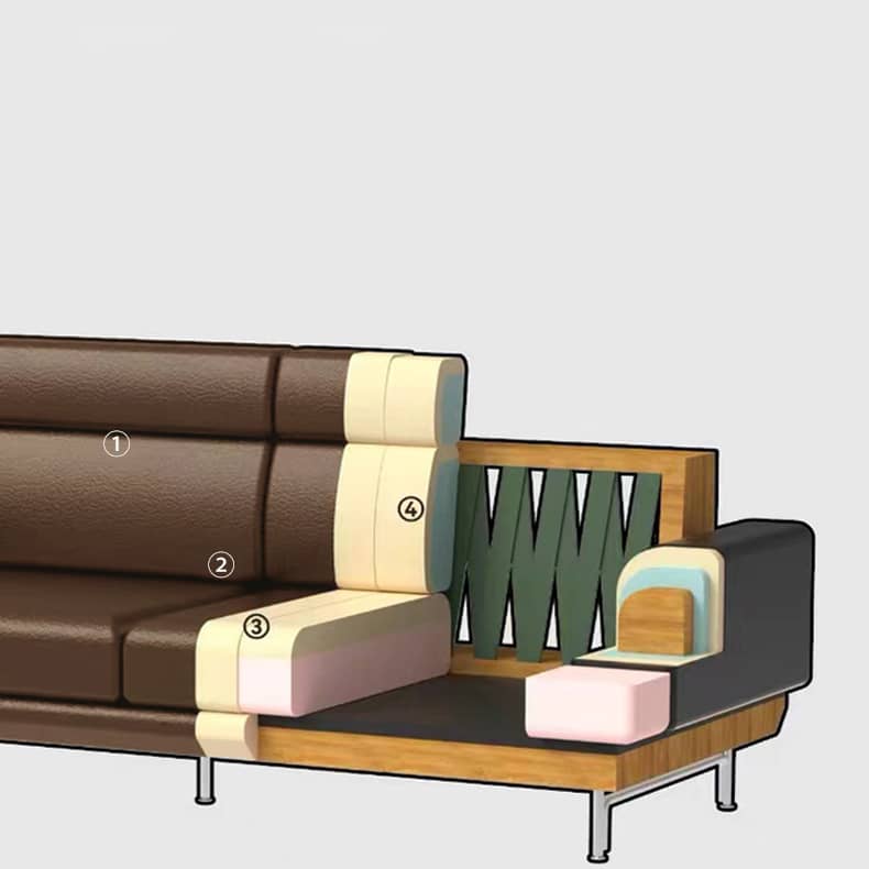 Luxurious Dark Brown Leather Sofa with Pine Wood Frame and Plush Goose Down Cushions - Modern 3-Seater Design hzh-1352