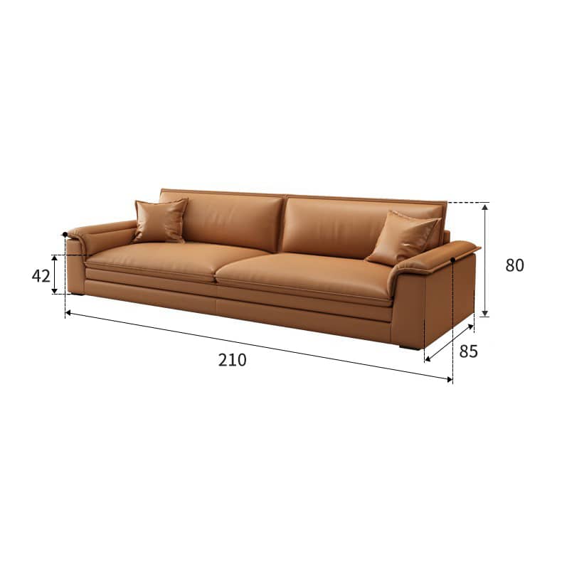 Luxurious Orange Leather Sofa with Sturdy Pine Wood Frame & Down Filling Cushions - Durable & Modern Design hzh-1353