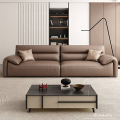 Luxurious Dark Brown Faux Leather 3-Seater Sofa with Sturdy Pine Wood Frame - Modern & Durable Design hzh-1355