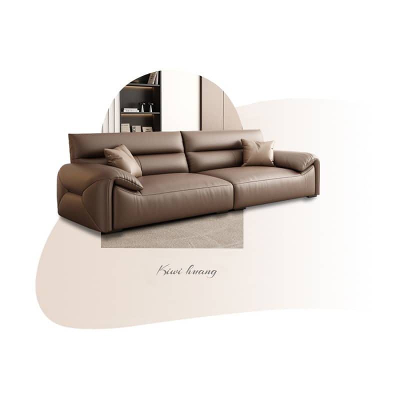 Luxurious Dark Brown Faux Leather 3-Seater Sofa with Sturdy Pine Wood Frame - Modern & Durable Design hzh-1355