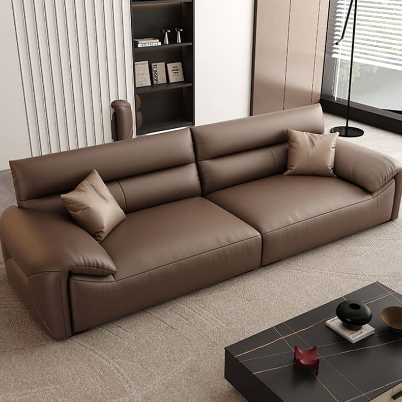 Luxurious Dark Brown Faux Leather 3-Seater Sofa with Sturdy Pine Wood Frame - Modern & Durable Design hzh-1355