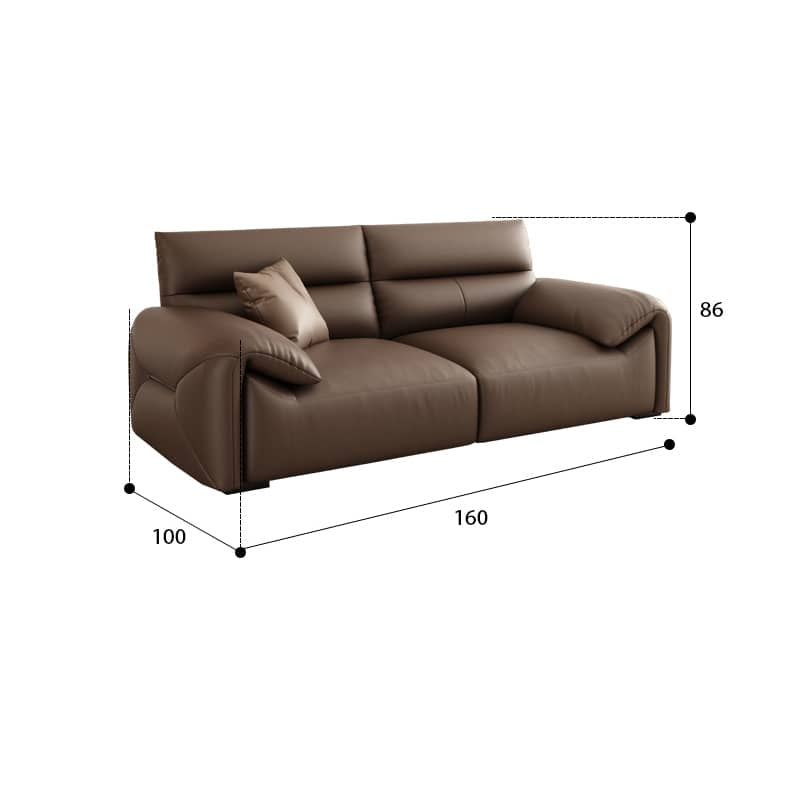 Luxurious Dark Brown Faux Leather 3-Seater Sofa with Sturdy Pine Wood Frame - Modern & Durable Design hzh-1355