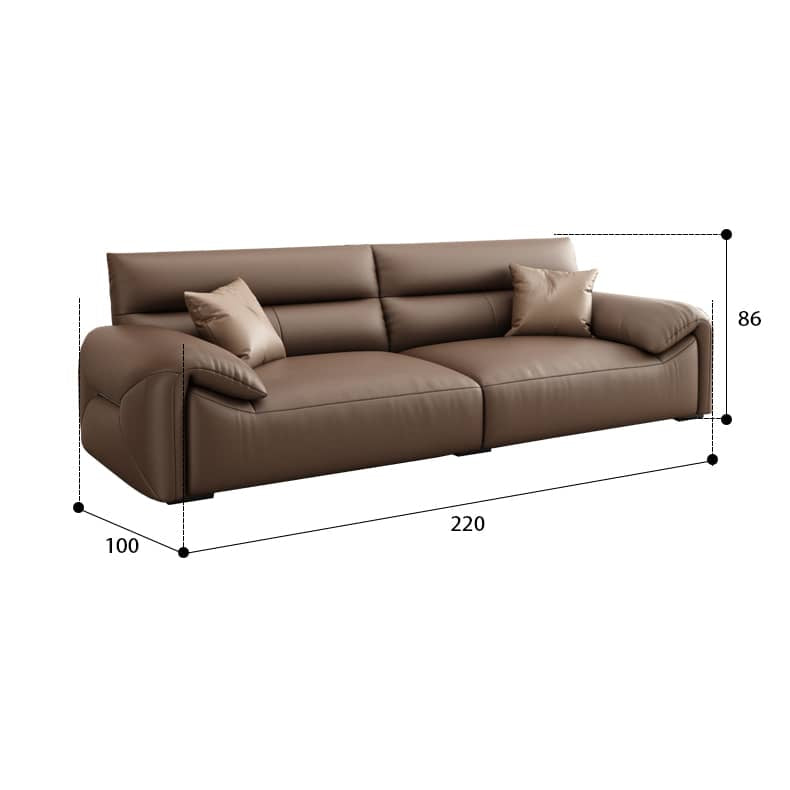 Luxurious Dark Brown Faux Leather 3-Seater Sofa with Sturdy Pine Wood Frame - Modern & Durable Design hzh-1355